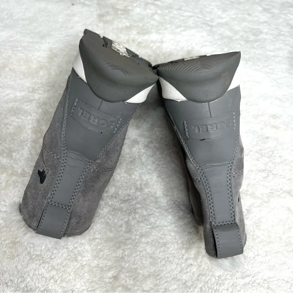 Sorel snow boot waterproof grey pink size 5